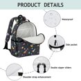 thumbnail image 4 of Dinosaur and Planet Black Pattern Cute School Backpack Bag for School with Padded Back and Adjustable Shoulder Straps 15.25"x11.5"x5.25", 4 of 5