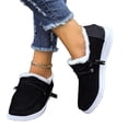 thumbnail image 4 of Willtoo Winter Flat Shoes Womens Round Toe Thick Sole Casual Loafers Warm Plush Lined Fuzzy Slip On Platform Shoes Non Slip Comfortable Walking Shoes, 4 of 4