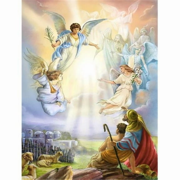 The Shepherds & Angels Appearing Flag Garden Size