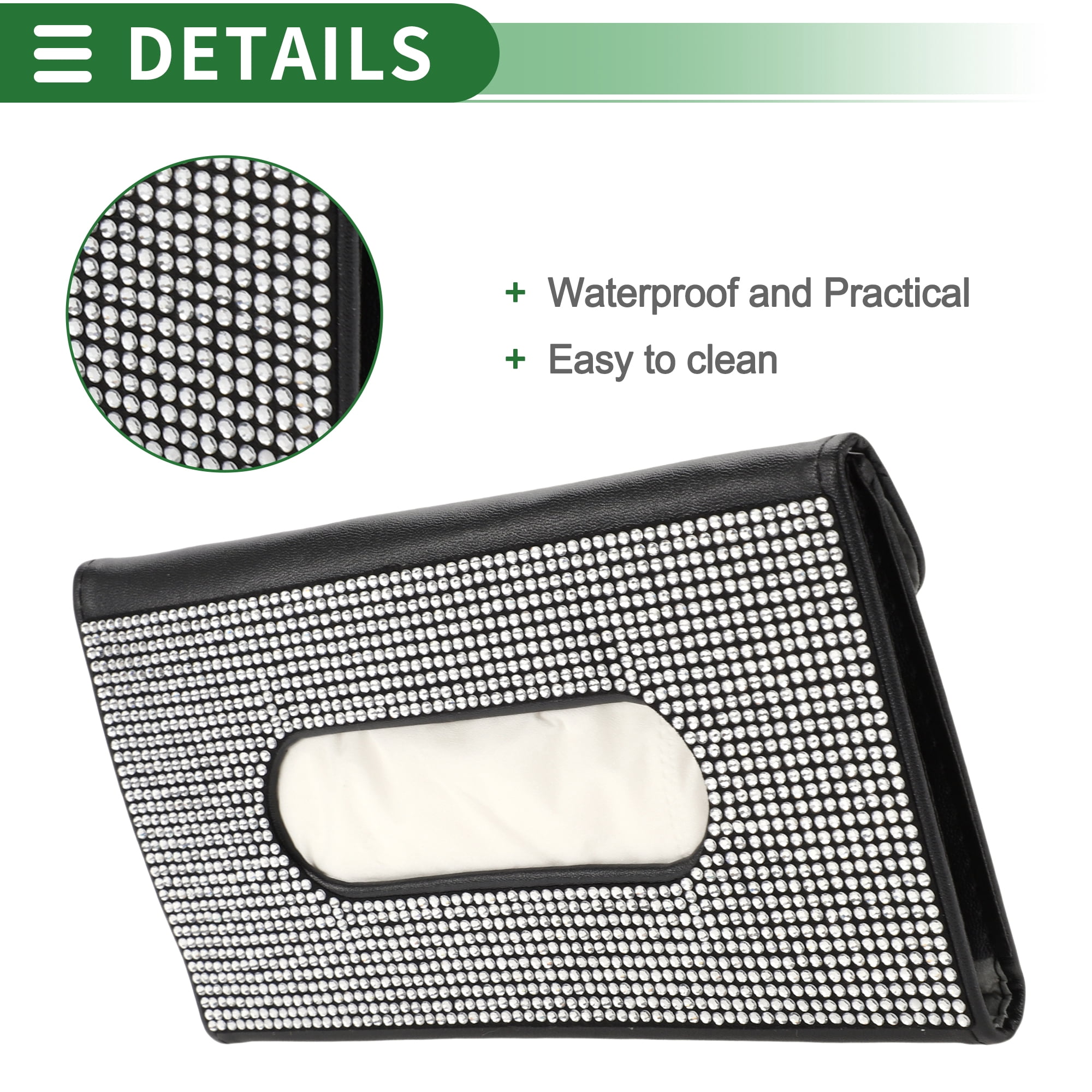 Unique Bargains Universal Car Tissue Holder Sun Visor Holder Tissues Box Cover