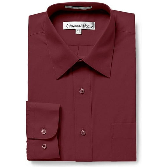 Gentlemens Collection Mens Dress Shirts - Regular Fit Long Sleeve Solid Dress Shirt - Best Dress Shirts for Men