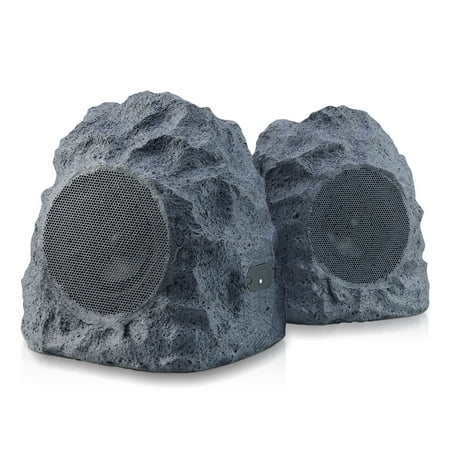 iHome Audio iHRK-400-PR Rechargeable Bluetooth Outdoor Rock Speakers with TWS Linking - Pair (Gray Lava) - image 9