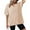 Beige, variant on ALLLIST Notch Neck Womens Tops Summer Gray Short Sleeve Solid Button T-Shirts Casual Blouse for Women