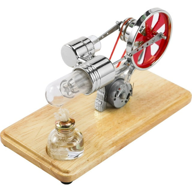 MesaSe Stirling Engine Motor Kit Steam Heat Electricity Power Generator with LED Light Educational Hot Air Stirling Engine Motor Model Learning Science Experiment Toys for Kids Students