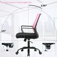 thumbnail image 4 of CL.HPAHKL Ergonomic Mesh Office Chair, Modern Executive Computer Desk Chair, Comfy Mid Back Swivel Task Chair with Fixed Armrests, Adjustable Height & Tilt for Home Office, Pink, 4 of 8