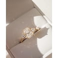 thumbnail image 2 of Diiro 14K Vermeil Yellow Gold Cushion Cut Moissanite Diamond Three Stone Engagement Ring with Trillion Side Stones, Jewelry Gift for Women, 2 of 5