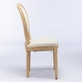 thumbnail image 4 of GAKMCIL Fabric Dining Chair, Upholstered Dining Room Chairs, Exquisitely Carved French Solid Wood Frame, Density Foam, Steel Spring Lining, Weight Capacity:300lb, Beige (Set of 2), 4 of 15
