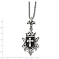 thumbnail image 3 of White Stainless Steel necklace with pendant Men's 22 in, 3 of 3