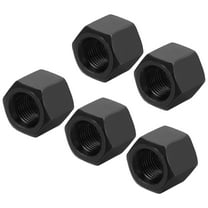 M10 x 1 Pitch Carbon Steel Hex Coupling Nuts, 5Pcs 15.5mm/ 0.6" Length Fully Threaded Rod Coupling Nut Stud Fine Thread Pipe Connector, Black