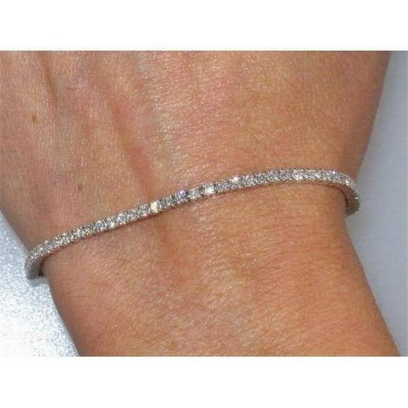 Harry Chad Enterprises 56735 4 CT Gorgeous Round Diamond 14K White Gold Tennis Bracelet