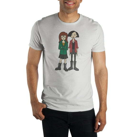 Mens White Daria Adult Cartoon Short Sleeve Graphic Tee- Medium
