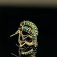 thumbnail image 4 of 2.00Ct Baguette Cut Simulated Green Emerald Huggie Hoop Wedding Earring 14K Yellow Gold Plated 925 Silver, 4 of 5