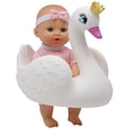 thumbnail image 2 of Dream Collection: 10" Bath Time Baby Doll & Swan Floatie Set - Onesie Outfit & Headband, Swaddle Blanket Towel, Hard Body, Water Play Toy Set, Kids 2+, 2 of 8