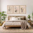 thumbnail image 2 of Hieng Botanical Flower Canvas Wall Art Set Of 3, Modern Nature Wildflower Wall Decor, Rustic Floral Wall Painting, Vintage Flowers Art Prints For Bedroom Living Room Office Decor (12X16 Inch), 2 of 5