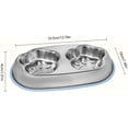thumbnail image 3 of Stainless Pet Dish, Non Slip Feeder Container, Cat Food Bowl with Sturdy Material, Pets Water Bowl with Easy Cleaning, Pet Dish Set, Practical Feeding Accessory for Kitten Puppy Indoor Outdoor Use(Q), 3 of 6