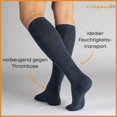 thumbnail image 3 of pares de medias de soporte, medias de viaje, medias de compresión, mujeres y hombres, calcetines de soporte hasta la rodilla, 3 of 4