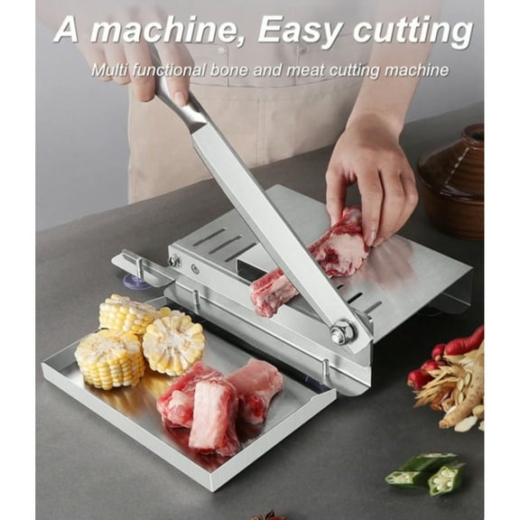 Stainless Steel Manual Meat Slicer, Household Vegetable Food Slicer, Manual Frozen Meat Cutting Tool, Stainless Steel Beef Knife, Household Easy-To-Clean Vegetable Bone Cutter