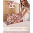 thumbnail image 5 of Red Boho Pillow Cases King Size Set of 2, Smooth Satin Pillowcase for Hair and Skin, Country Vintage Aesthetic Ethnic Aesthetics Decorative Cooling Bed Pillow Covers with Zipper, 20x36 Inches, 5 of 5