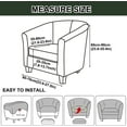 thumbnail image 4 of Pu Leather Club Chair Slipcover 2 Pieces,Tub Chair Slipcover Waterproof Stretch Barrel Chair Cover Nonslip Armchair Covers Half Round Sofa Cover Furniture Protectors for Office Reception (Color : Lig, 4 of 5