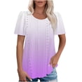 thumbnail image 1 of JMKQLZ Women's Spring/Summer Gradient Round Neck Sleeve Short Sleeve Top T-shirt, 1 of 7