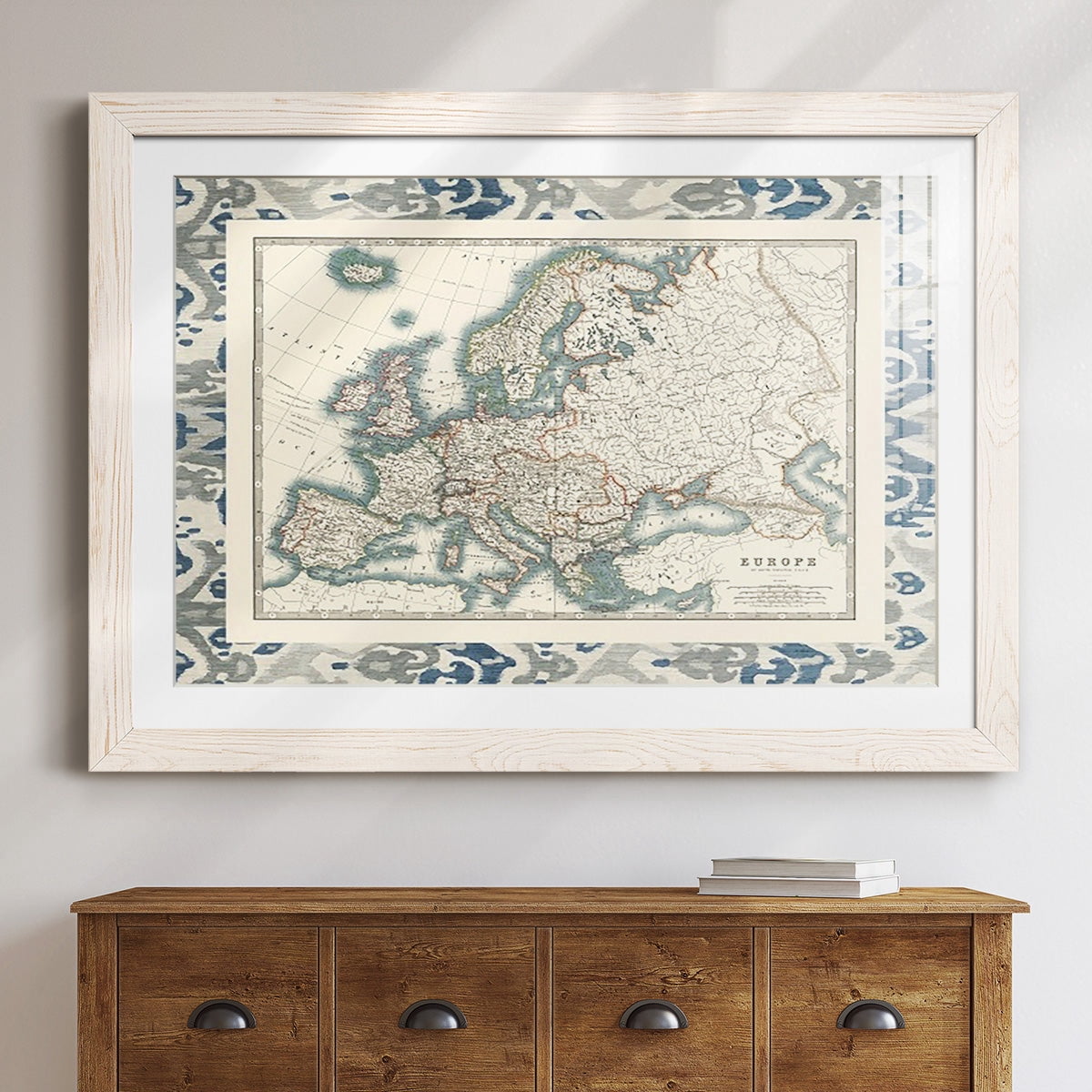Bordered Map of Europe-Premium Framed Print - Ready to Hang