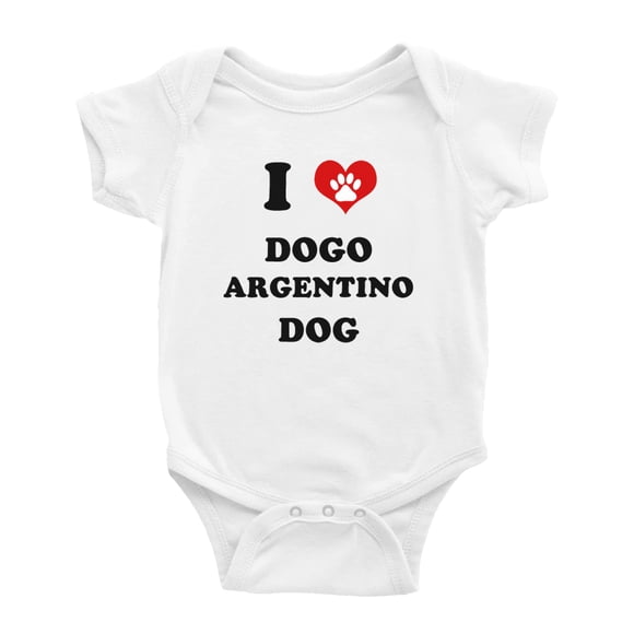I Heart Dogo Argentino Dog Funny Cute Baby Bodysuits