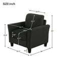 thumbnail image 3 of Upholstered Chair with Curved Arm, Single Sofa with Thick Cushion for Small Spaces, Support Up to 300 lbs, 31.1"W x 29"D X 33"H, Black, 3 of 7