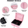 thumbnail image 3 of Cash Box with Money Tray and Lock Small Cash Box with Key Lock Box for Money x x es, 3 of 9