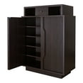 thumbnail image 3 of Icel 2-Door Wood Shoe Cabinet for 15 Shoes, Espresso, 3 of 6