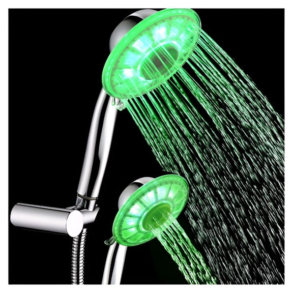 HIBIBUD 2026 New Led Shower Head Showerheads with Hose Bath Shower Head Colorful Head Home Bathroom 7 Colors Changing Led Shower Faucet Water Glow Light
