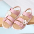 thumbnail image 6 of RTKFRFLM Girls Soft Sole Sandals Floral Decor Magic Tape Princess Dress Shoes White 18-24 Months, 6 of 8