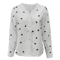 thumbnail image 2 of Gerichy Women Tops Dressy Casual Long Sleeve, Womens V Neck Lace Shirts Puff Sleeve Button Down Casual Floral Stars Print Blouses Tops Elegant Work Office Business Tunics Fall Female, 2 of 4