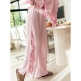 thumbnail image 3 of Women Y2k Gingham Striped Pants Elastic Waist Lace-Up Wide Leg Lounge Pants Plaid/Stripes Pajama Pj Pants Loose Trousers, 3 of 7