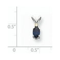 thumbnail image 2 of Designer 14K White Gold 6X4mm Oval Sapphire Aa Diamond Pendant (Length=13) (Width=6) Made In United States, 2 of 2