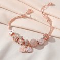 thumbnail image 3 of Rose Gold Swan Charm Bracelet with Rhinestone Accents - DIY Beaded Copper Bracelet for Women, 3 of 4