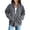 Gray, variant on Womens Trucker Jackets, Long Sleeve Zip up Casual Stand-up Collar Fall Outerwear with Pockets White Size 2XL