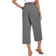 thumbnail image 6 of ANYJOIN Womens Capri Pants Loose High Waisted Wide Leg Lounge Pants Drawstring Casual Palazzo Pants Trousers with Pockets, 6 of 6