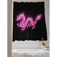 thumbnail image 3 of Sheer Curtains 72 Inches Long 2 Panels Set for Bedroom, Dragon Flames Semi Sheer Curtains for Windows, Purple Dragons Abstract Modern Art Voile Window Treatments Rod Pocket Curtain, 3 of 7