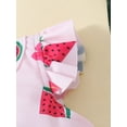 thumbnail image 6 of Bslissey Baby Girls 2Pcs Swimsuits Fruit Print Fly Sleeve Crew Neck Swim Tops + Ruffles Shorts Bikini Sets Infant Toddler Cute Summer Bathing Suits Beach Wear 3M-3T, 6 of 9