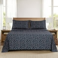 thumbnail image 3 of Mainstays Super Soft Brushed Microfiber Bed Sheet Set, Blue Multi Floral, King, 4 Piece, 3 of 13