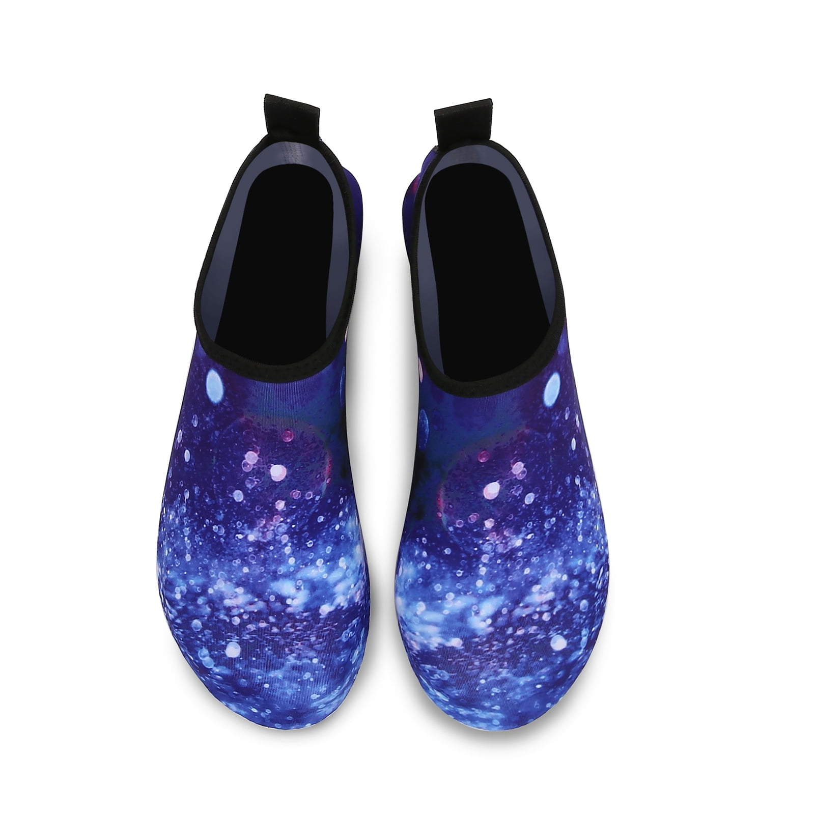 Men and Women a Slip On Barefoot Quick-Dry Beach Aqua Yoga Water Shoes (Moon Sky/Navy, 5.5-6.5 Women/5-5.5 Men)