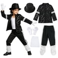 thumbnail image 4 of RFQWOVSR Boys Retro Stage Performance Set with Sequin Top & Pants with Hat for Halloween 12-13 Years, 4 of 5