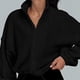 thumbnail image 3 of Abrigo Chaqueta de moda con cuello alto, chaqueta cálida de Color sólido para mujer, traje diario de corte holgado Ygjytge Negro T S para Mujer, 3 of 7