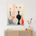 thumbnail image 4 of Shadow Vase Symmetry Coral Pink Stone Blue Pastel Colour Oil Painting Extra Large XL Wall Art Poster Print, 4 of 5
