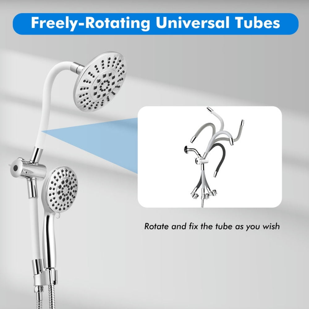 Finihen Shower Head, Switchable Shower Head Combo, High Pressure Combo Handheld Shower Head, White Finihen Shower Head, Switchable Shower Head Combo, High Pressure Combo Handheld Shower Head, White