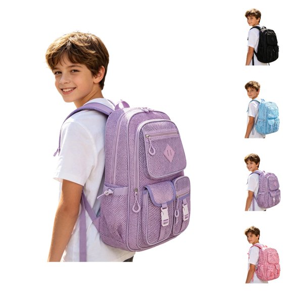 HJYCHN Kids School Backpack Breathable Lightweight Gym Daypack Comfortable for Boys Girls Kids Adults College School School Backpack for Girls Purple One Size