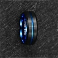 thumbnail image 3 of NUNCAD Tungsten Blue Groove Wedding Bands Beveled Edges Engraved I Love You Ring for Men Women, 3 of 5