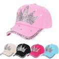 thumbnail image 3 of Meidiya Bling Women Baseball Cap Stylish Rhinestone Crown Sun Hats Adjustable Cotton Faux Pearl Sun Visor Hat Outdoor Baseball Hat, 3 of 8