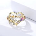 thumbnail image 2 of Fashion Heart-shaped Love Mom Two Tone Diamond Band Rings, 2 of 2