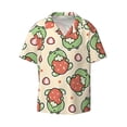 thumbnail image 5 of Daiia Frog Hold Strawberry Men's Linen Shirts Short Sleeve Casual Shirts Button Down Shirt for Men Beach Summer Wedding Shirt-X-Large, 5 of 6
